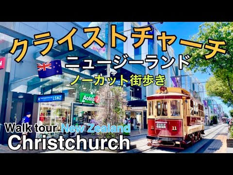 【ニュージーランド】夏のクライストチャーチ｜ノーカットぶらり街歩き｜シティ〜カセドラルジャンクション｜A Walk Around Christchurch, New Zealand🇳🇿