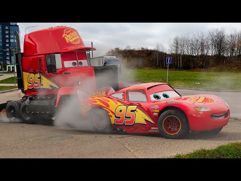 Lightning McQueen in Real Life Disney Cars Drift MackTruck