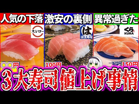 【ゆっくり解説】2024年最新回転寿司チェーンの値上げ事情比較まとめ！今行くなら スシロー、くら寿司、はま寿司どれ？