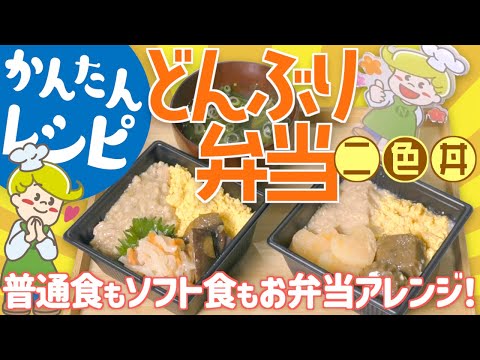 【盛り付けアレンジ】見た目も楽しい！二色丼弁当【普通食・ソフト食】