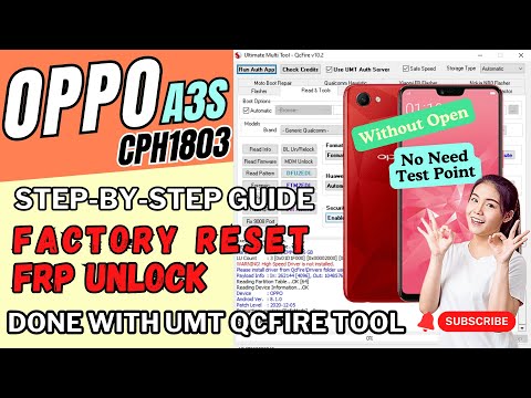 Oppo A3S [CHP1803] Pin Pattern Password Unlock No Need ISP | Full Guide Done With UMT QcFire Tool