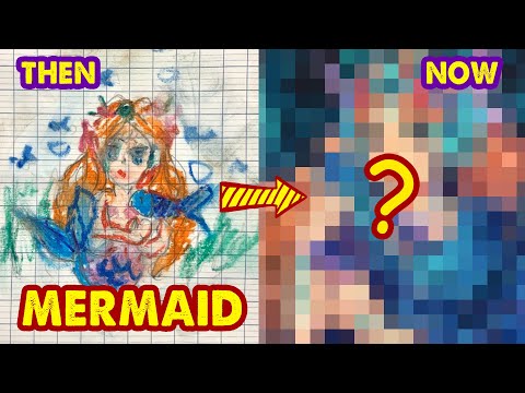 Drawing Mermaid from Childhood Painting | Huta Chan Studio