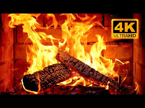 🔥 Fireplace 4K UHD! Fireplace with Crackling Fire Sounds. Fireplace Burning for Home