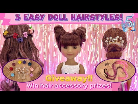 Splash of Style - 3 Easy Doll Hairstyles! #rubyredfashionfriends #dollhairstyle #collectibledolls