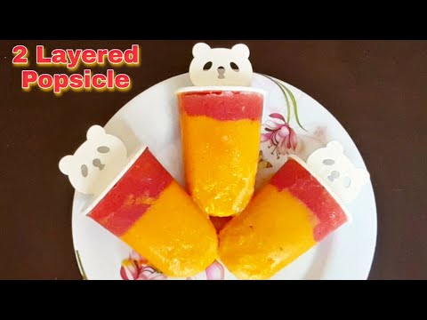 Layered popsicle | Home made Popsicle |Summer Special Popsicle / in telugu / by indu creatives