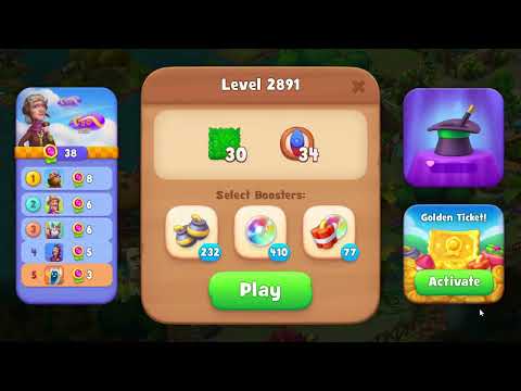 Gardenscapes 2891 Level - 24 moves - NO BooSTERS