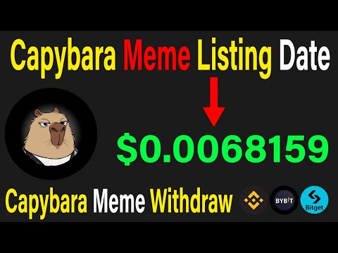 Capybara Meme Airdrop listing Date | Ton Withdrawal | Capybara Meme Eligibility New Update#crypto