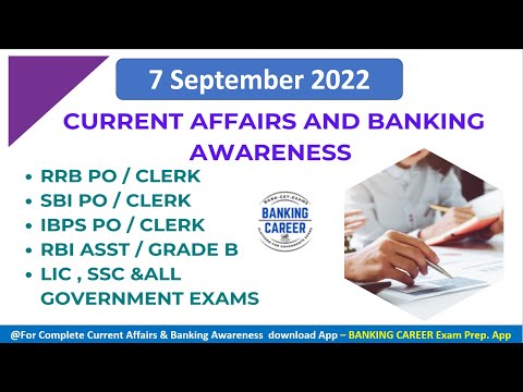 7 Sept. JA Notification & 6 Sept 2022 II  Current Affairs & Banking Awareness II CNA for all exams