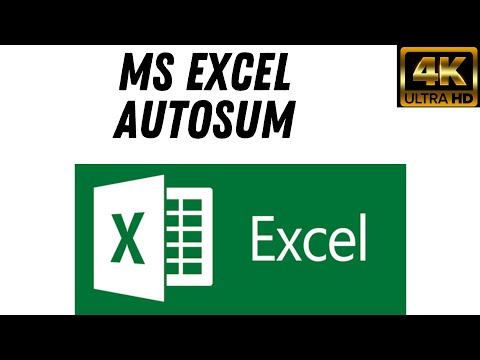 How To Use MS Excel Autosum