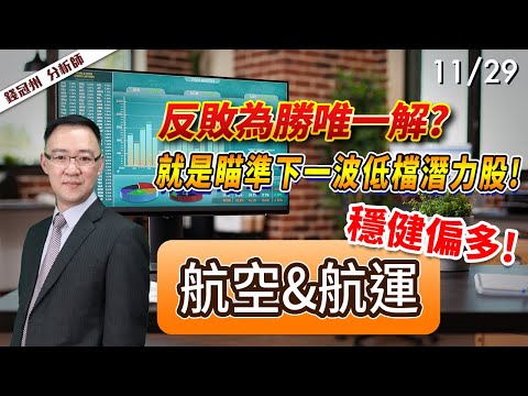 2024/11/29  反敗為勝唯一解? 就是瞄準下一波低檔潛力股!  航空&航運穩健偏多!  錢冠州分析師