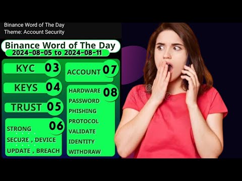 Binance Word Of The Day Theme Account Security | Binance New WODL Answers Today | All Letters Word