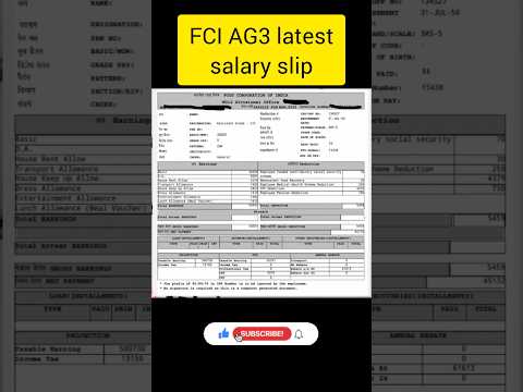 Fci ag3 latest salary slip 54200😲more than bank clek#studyhard 📚📖#fci