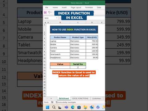 Index match excel trick #shorts #excelfunction #exceltips