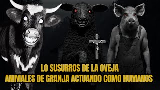 Animales de granja actuando como humanos. La cabra y la cabaña.