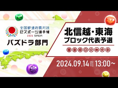 【北信越・東海ブロック代表予選】全国都道府県対抗eスポーツ選手権 2024 SAGA パズドラ部門