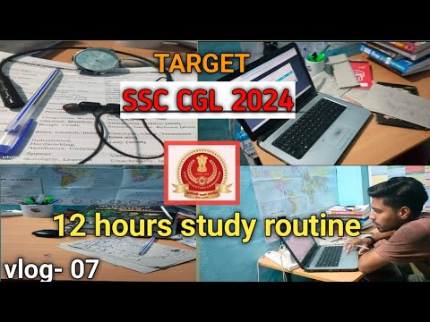 12 hours study routine SSC CGL 2024 ! SSC motivational video! SSC CGL vlog