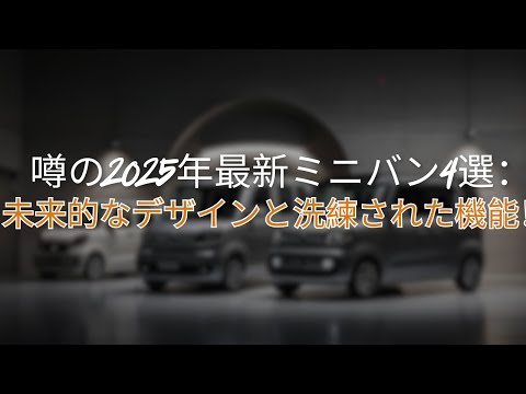 噂の2025年最新ミニバン4選：未来的なデザインと洗練された機能！