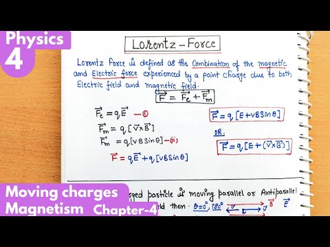 4) Lorentz force| Moving charges and magnetism Class12 Physics chapter-4 #jee #neet #class12