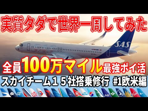 【衝撃】必ず全員100万マイルもらえるポイ活！スカンジナビア航空（SAS）スカイチーム修行で世界一周してみた