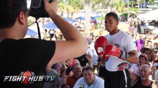 Rising star Felix Verdejo hits mitts & says hello to fans in Puerto Rico