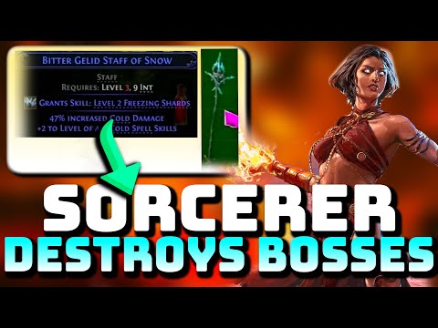 PATH OF EXILE 2 Sorcerer with GOD ROLL STAFF DESTROYS BOSSES!!! @subtractem SORCERER GAMEPLAY