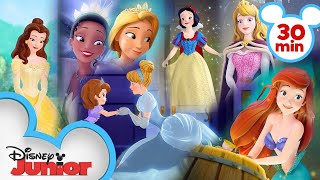 Every Time Sofia Meets a Disney Princess 👑| Sofia the First | @disneyjr