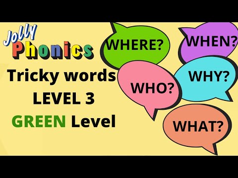 TRICKY WORDS LEVEL 3 | Green LEVEL | Jolly phonics words | tricky words level phase 3