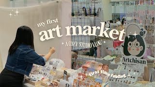 studio vlog ♡  How I prepare MY FIRST ART MARKET ✨ SCULPTING 200+ CLAY ITEMS | small biz diaries 🌱