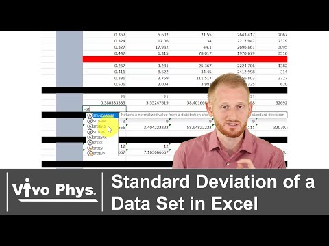 Standard Deviation of a Data Set in Excel