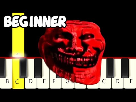 Funk Estranho (Troll Face) - Fast and Slow Piano Tutorial - Beginner