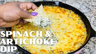 Easy Spinach Artichoke Dip Recipe | Spinach Dip | Game Day Appetizers | Appetizer Recipes