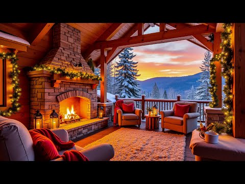 Cozy Christmas Reading Nook 🎄 Soft Jazz Music ❄️ Gentle Snowfall & Fireplace Sounds for Relaxation