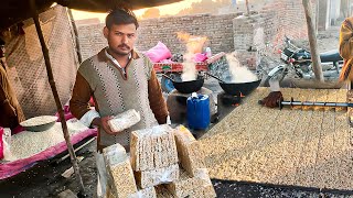 Murmura Chikki Making Skills | Jaggery Marunda or Gajak Recipe | Puffed Rice Chikki