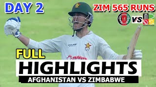 Full Highlights | Afghanistan Vs Zimbabwe | 1st Test Match Day 2 | Afg Vs Zim