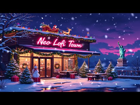 Warm Christmas Coffee Shop Vibes ☕🎄❄️ – Lofi Hip Hop Beats with Magical Snowy Ambience 🌨️✨🎶