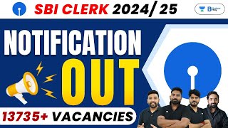 SBI Clerk 2024 Official Notification Finally Out | 13735 Vacancies | SBI CLERK 2024 Notification