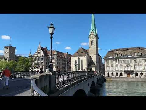 Limmat River Scenery & Zurich City View