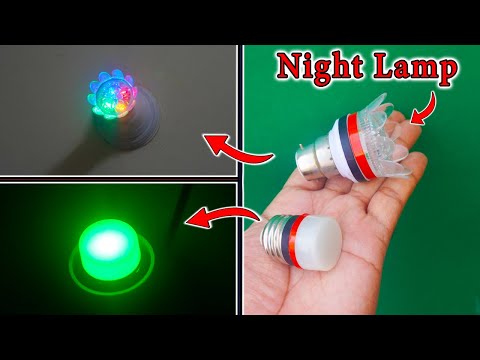 How To Make A Mini Night Lamp At Home | 2 DIY Night LED Lamp | Mini Night Lamp AC 220V To DC 12V LED