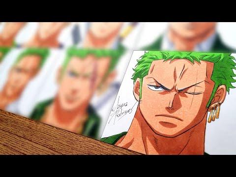 Drawing ZORO as 12 different ANIMES CHARACTERS