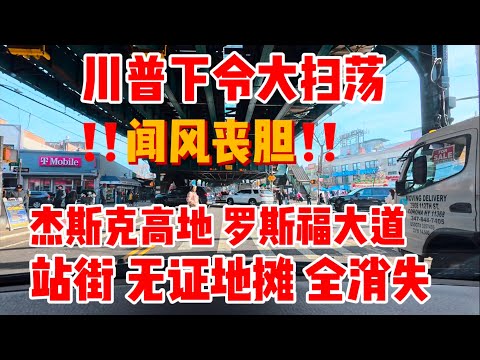 川普宣布上任后，大扫荡，闻风丧胆，杰克逊高地，罗斯福大道，站街，无证地摊，全消失 2024年12月15日