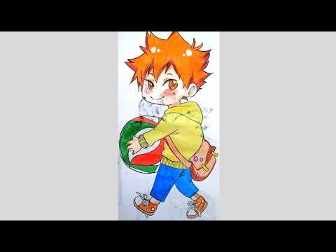 Drawing Hinata Shoyo #shorts #short #artsyfam  #anime #trending #viral #hinata #kageyama #kagehina