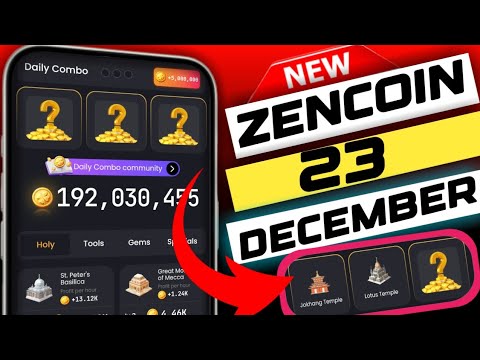 zencoin daily combo today 23 december | zencoin | zen coin meditation today | zen coin card #zencoin