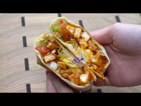 Tortilla Chicken Wrap with Yogurt Sauce Recipe :: Quick and Easy