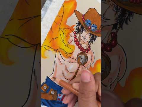 DRAWING PORTGAS D. ACE [ONE PIECE]🔥‼️ #anime #howtodrawanime #cover #onepiece #portgasdace #shorts