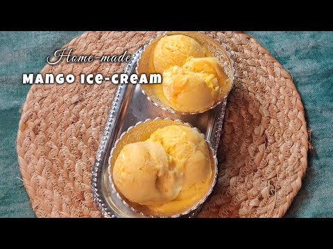 Homemade Natural Mango ice cream Recipe | 3 ingredients, No ice Crystal, Creamy | Yashaswi's Kitchen