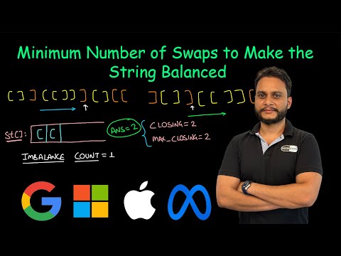 Minimum Number of Swaps to Make the String Balanced | Leetcode 1963