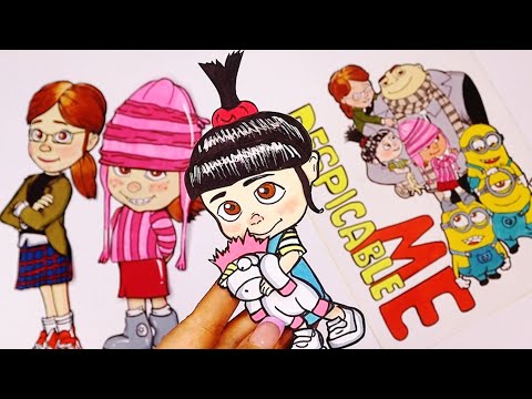 💮Paper Diy💮 Gru's Daughters Paper Doll |margo, Edith & Agnes | Despicable Me