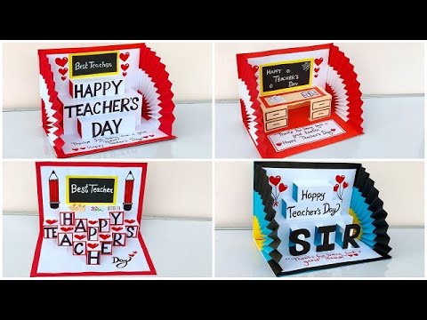 DIY Top 4 Teacher's day special greeting card 2023 / How to make Teacher's day cards very easy