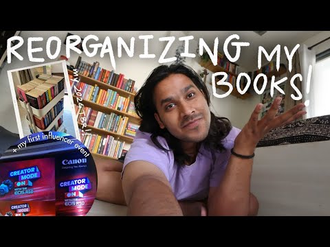 RE-ORGANZING MY ENTIRE BOOK COLLECTION!! + my first influencer event // VLOG ✨💌