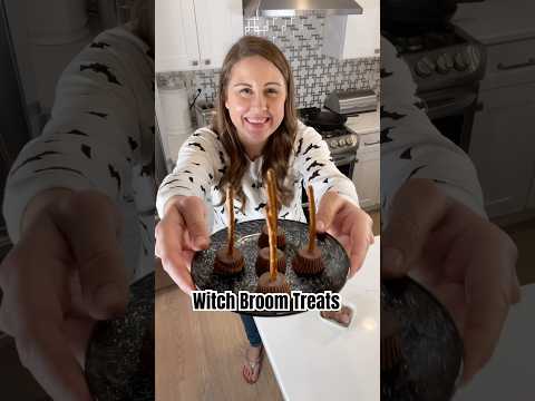 Witch Broom Treats - Easy + Fun Halloween Snack #Shorts #SpookySeason #HalloweenTreat #Halloween